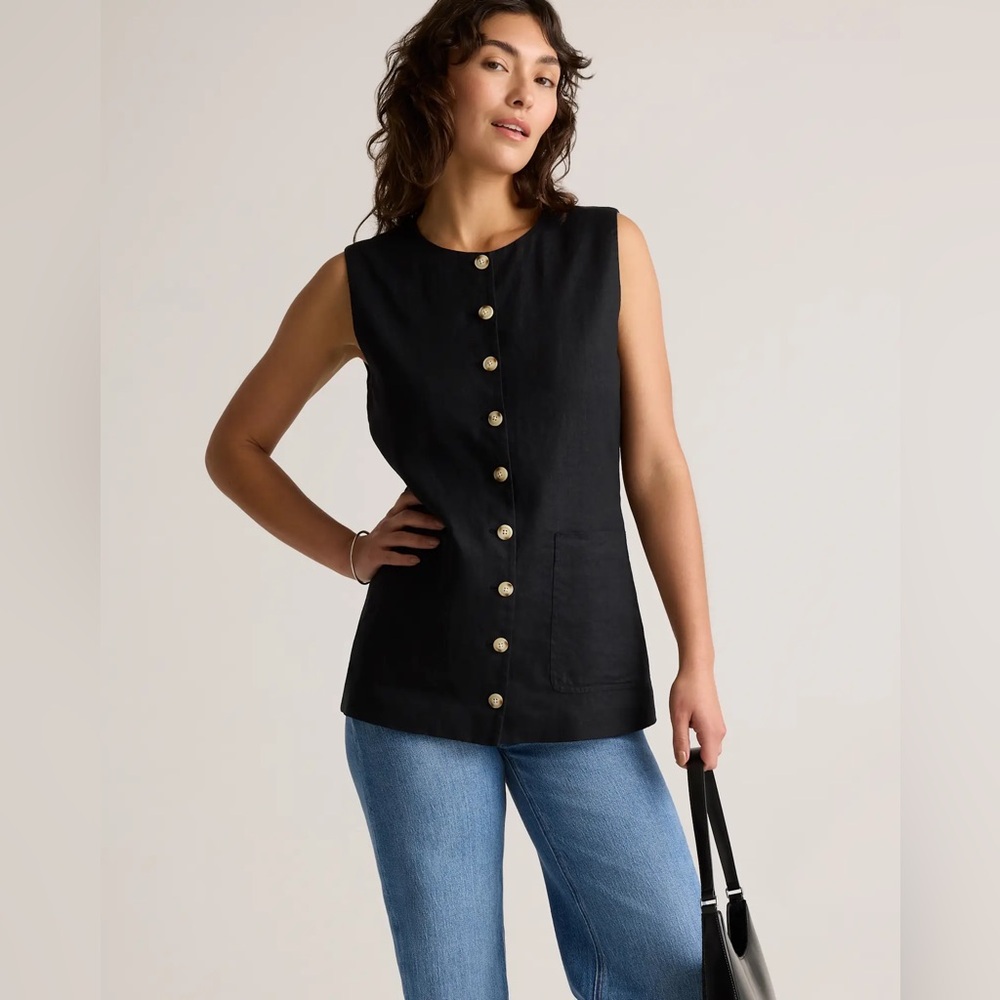 Quince 100% European Linen Longline Vest